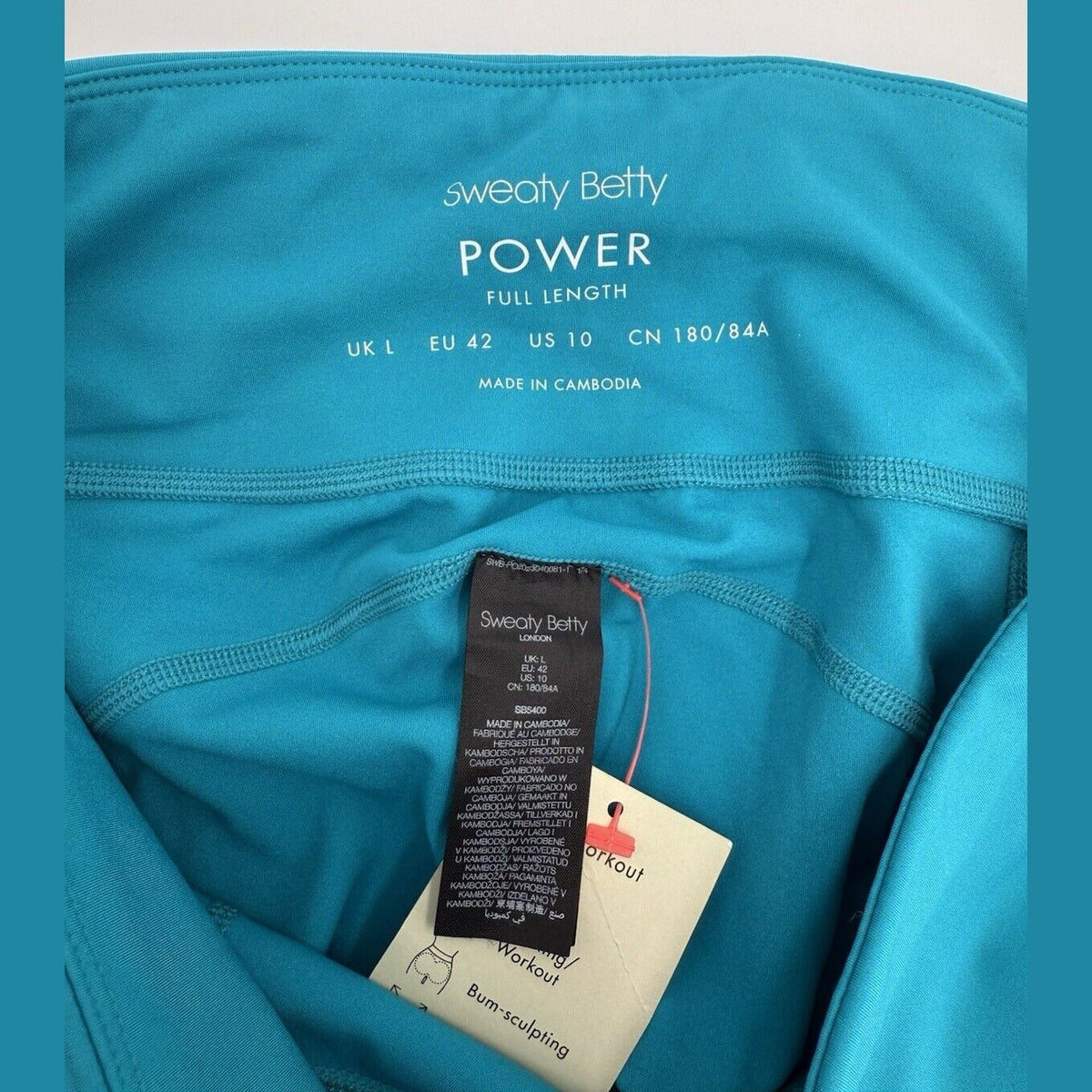 $100 Sweaty Women’s Betty Power Leggings 7/8 Length- Blue -Size: 10 Large - New