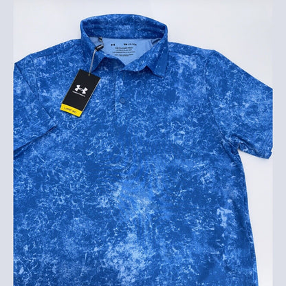 $70 Under Armour Men’s Playoff 3.0 Polo Print Shirt- Royal Blue - Small- New