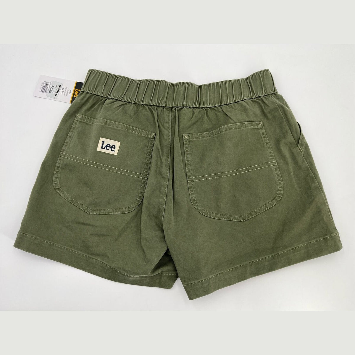 Lee Women's Ultra Lux High-Rise Pull-on Utility Shorts-Olive Night-6 Medium-New