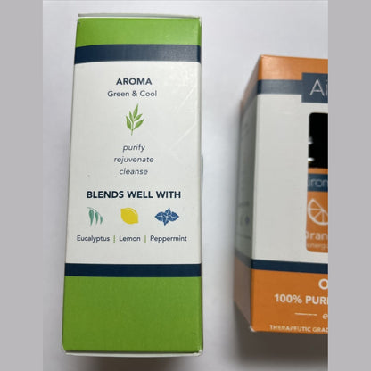 Lot Of 2 Airome 100% Pure Therapeutic Essential Oil - 1 Tea Tree 1 Orange 15ml