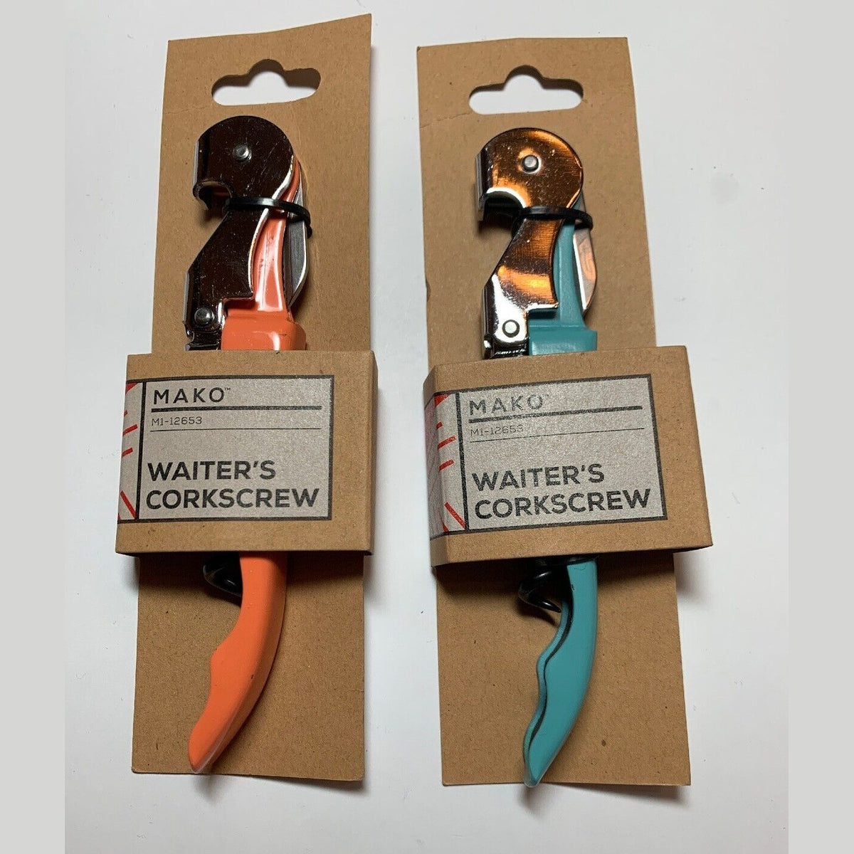 Lot Of 2 Mako Two-Step Waiter's Corkscrew - Colors: Pastel And Blue - NEW