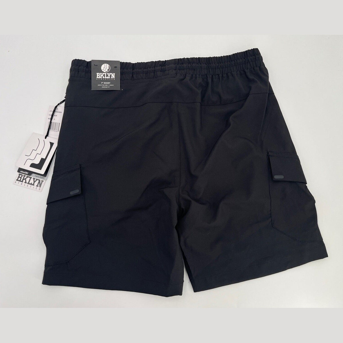 $49 BKLYN Athletics Men’s 7" Shorts Ultimate Cargo Pockets-Black- Small-New Tag
