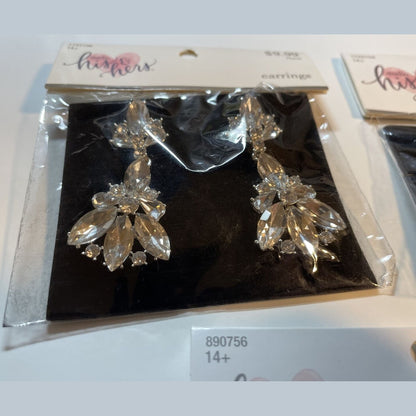 Combo Lot 3 PCs Studio His & Hers WEDDING Set: EARRING - HAIR COMB - Bracelet