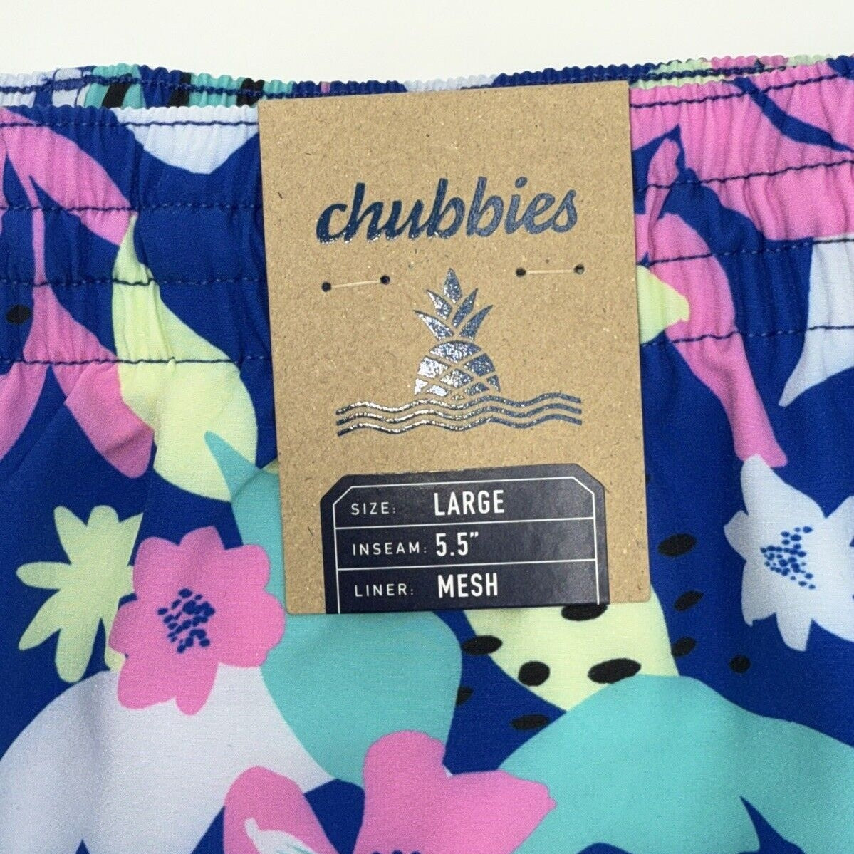 $70 Chubbies The Floral Surprise 5.5" Inseam Swim Trunks- Multi - Large -New Tag