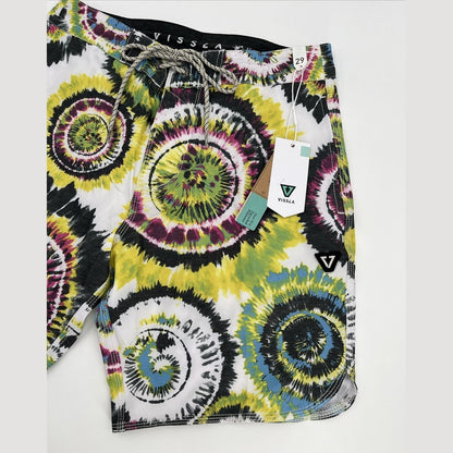 $70 VISSLA Men's Boardshorts SHRED HEAD 17.5" - Black Multi - Size: 29W-NWT