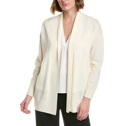$395 Vince Women’s Drop Shoulder Wool Cardigan Sweater -Ivory- Medium - New