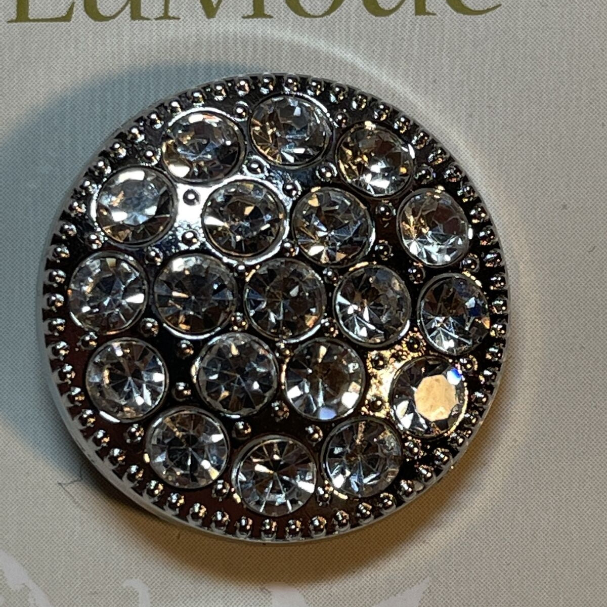 Lot Of 2 Cards La Mode rhinestones 7/8”  Buttons 400060069 Flower 2-Count