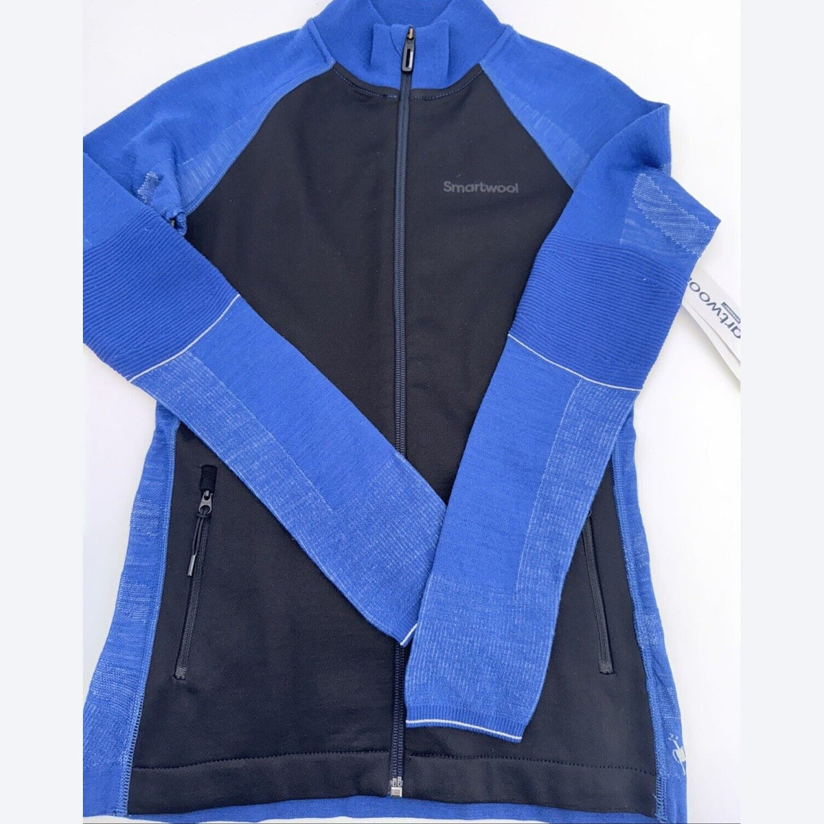 $200 SmartWool Woman’s Intraknit Active Jacket Merino Wool-Black/Blue-Medium-New