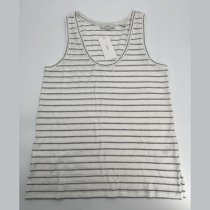 $80 *New* Vince Easy Scoop Neck Striped Tank Top- Off White- Medium-New Tag