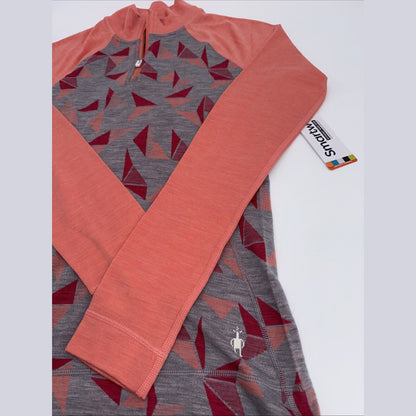 $130 Smartwool Women’s Intraknit Thermal Merino Base Layer 1/4 Zip-Coral-Small