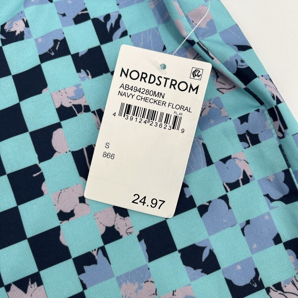 ABOUND By Nordstrom Men's Polo Golf Shirt-Blue Checkered-Small-New Tag
