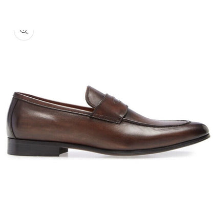 Ike Behar Trey Leather Loafers, Men's Size 8.5M- Brown NEW MSRP $450