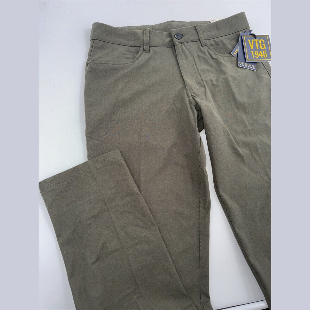 $95 Vintage 1946 Men’s Tech Power Stretch 5-Pocket Pants- Olive - Size: 32W-New