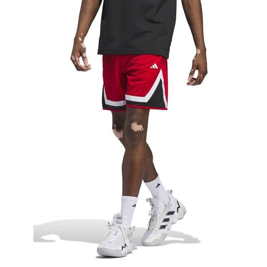 $40 Adidas Men’s Pro Block Aeroready Basketball Shorts-Red/Black-Medium-New Tag