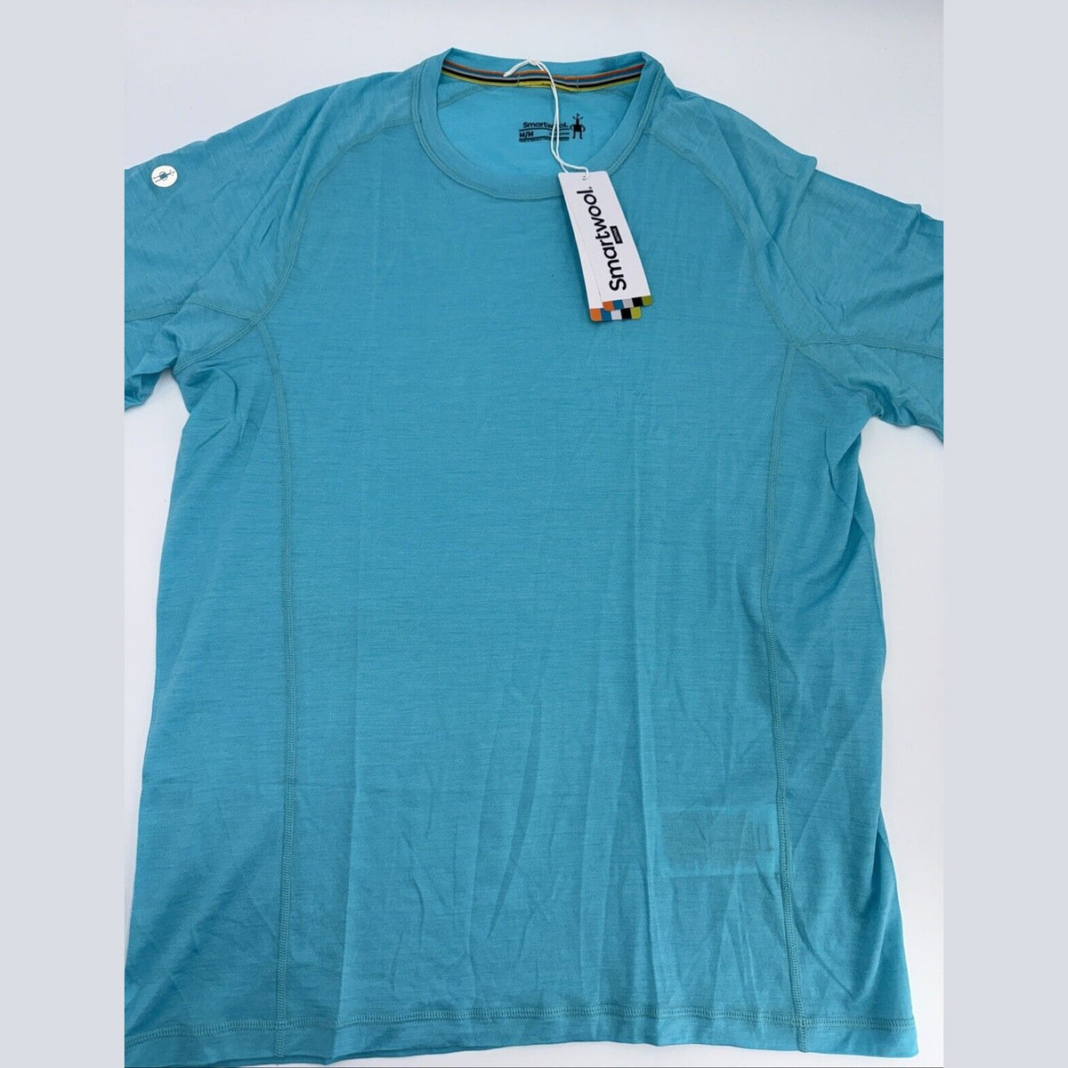 $60 Smartwool Men’s Active Ultralite Short Sleeve Shirt- Iceberg Blue-Medium-New
