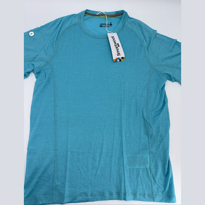 $60 Smartwool Men’s Active Ultralite Short Sleeve Shirt- Iceberg Blue-Medium-New