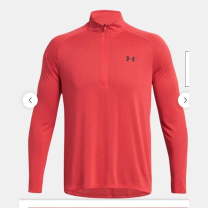Under Armour Men's Tech 2.0 Half-Zip Top Pullover - Red - Medium- New Tag $45