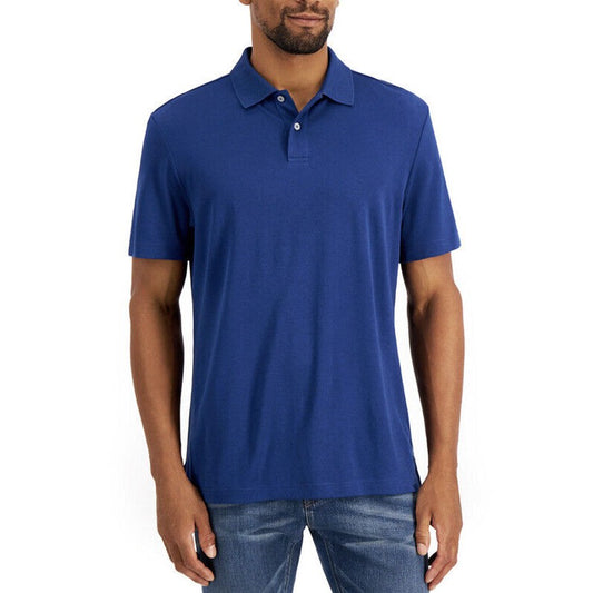 Alfani Mens Supima Regular Fit Polo Shirt, Size Small - Navy - New Tags $55