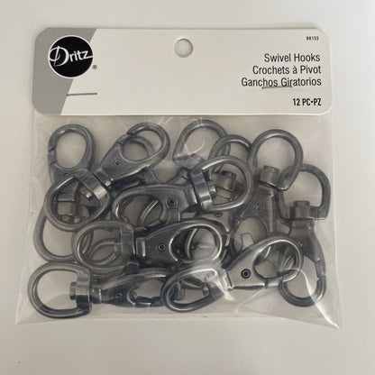 Dritz Swivel Hooks 12pc bk153 Gunmetal