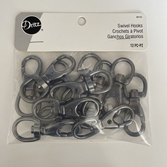 Dritz Swivel Hooks 12pc bk153 Gunmetal