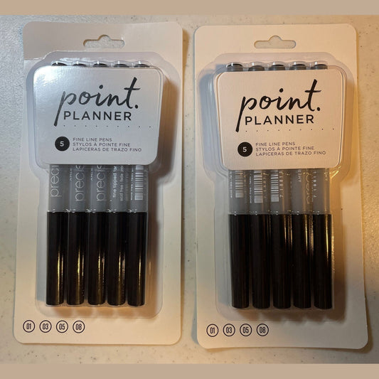 Lot Of 2X American Crafts Point Planner Fine Line Pens, High Quality 10 Total