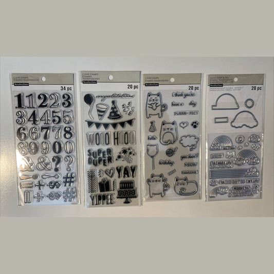 Lot Of 4 Recollections Poly Clear Photopolymer Stamps - Combo Lot