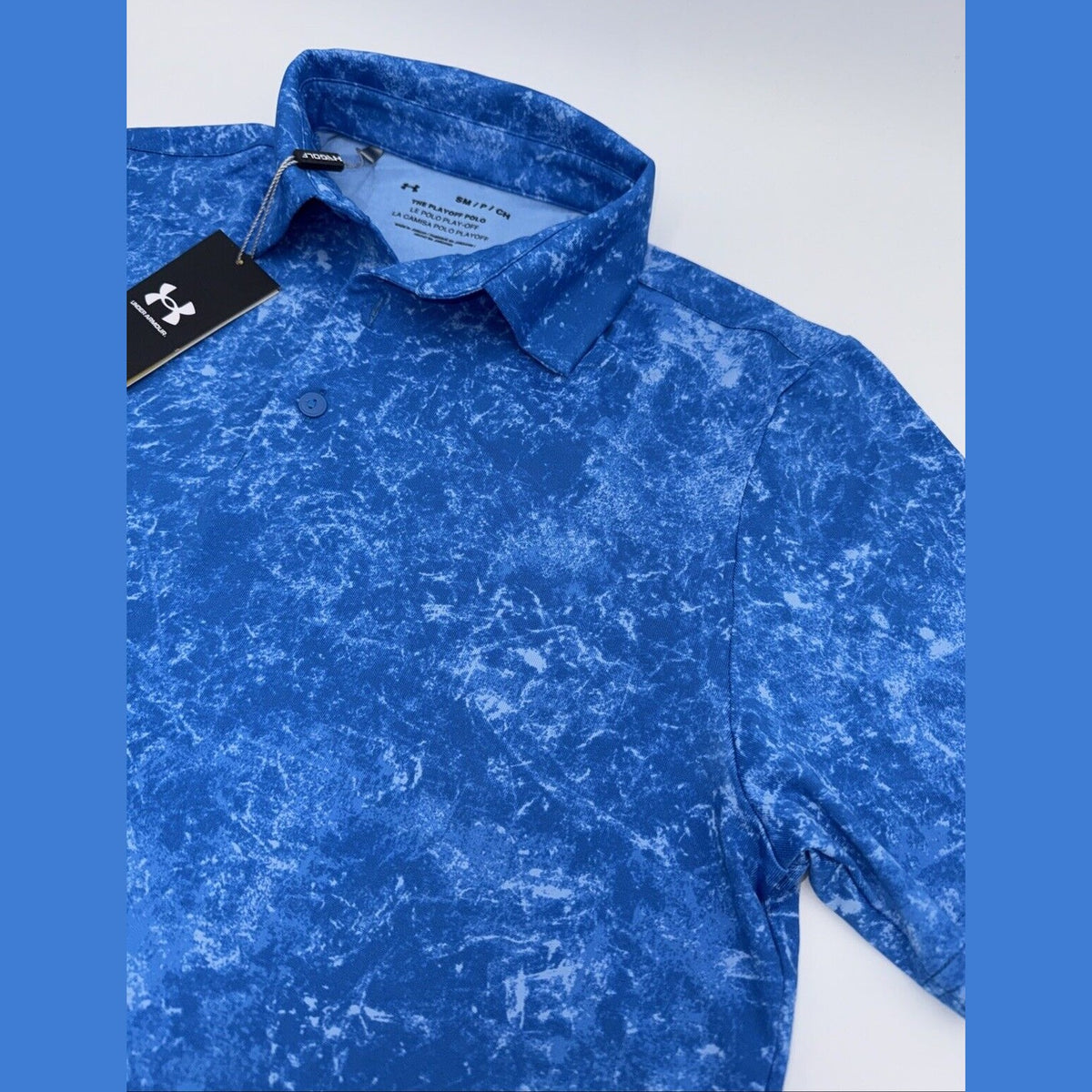 $70 Under Armour Men’s Playoff 3.0 Polo Print Shirt- Royal Blue - Small- New