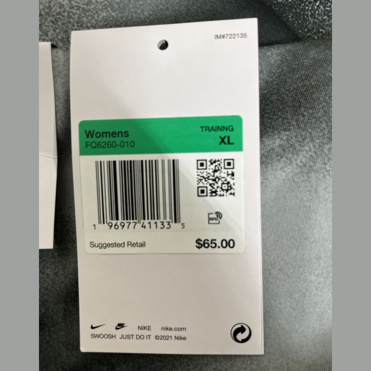 Nike Women's One Dri-FitHigh-Waisted Graphic Leggings-Black/Grey-XLarge-New $65