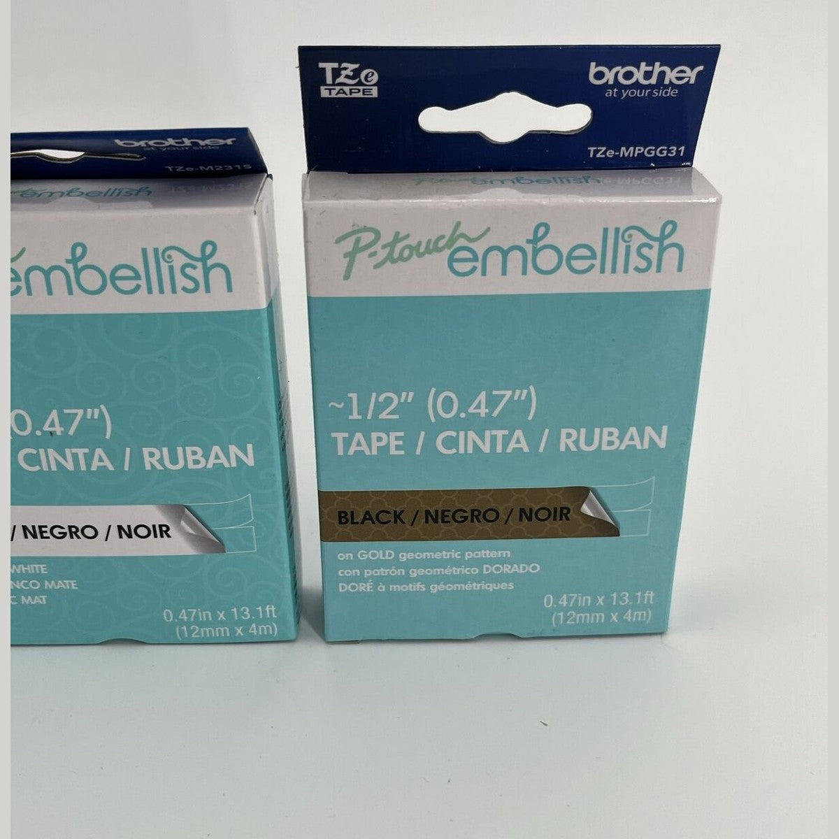 3 X Brother P-Touch Embellish Tape & Satin Ribbon ~1/2" (0.47") -NEW-LOT OF 3!