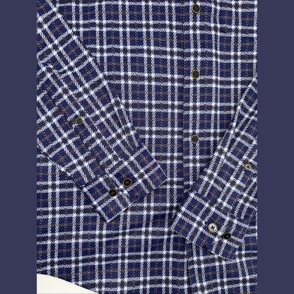 $158 Rhone Men’s Hardy Flannel Shirt Stretch- Blue White Plaids- Small -NEW Tag