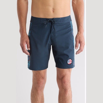 $95 Travis Mathew Men's Dawns Early Light Board Shorts- Blue Nights- Size: 33”