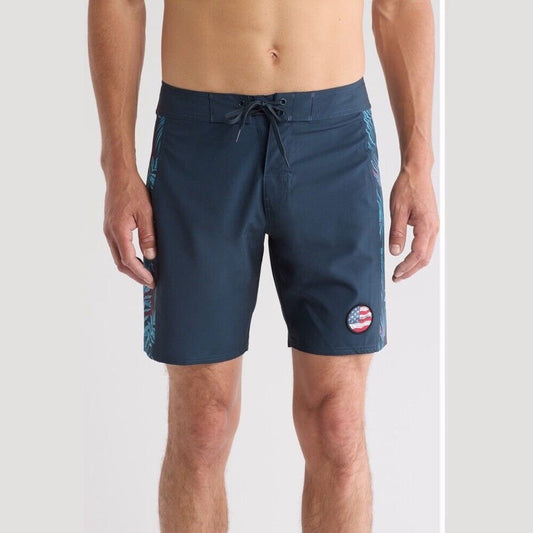 $95 Travis Mathew Men's Dawns Early Light Board Shorts- Blue Nights- Size: 33”
