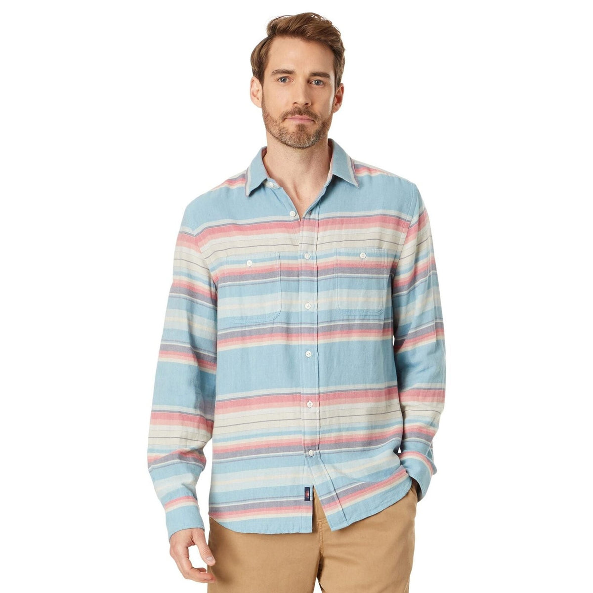 $148 Faherty Men’s The Malibu Button L/S Shirt-Paradise Rise -Medium- New Tags