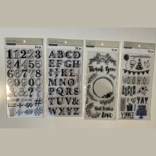 Lot Of 4 Recollections Poly Clear Photopolymer Stamps - Combo Lot