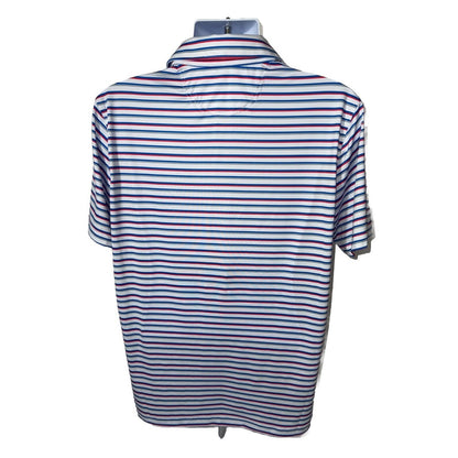 Chubbies Men's The 4th Of Ju-Line Performance Polo Shirt-White Multi-Medium-New