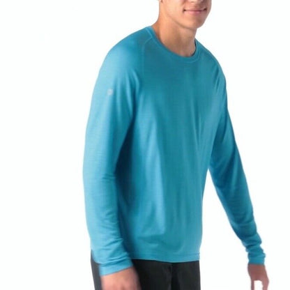 $75 Smartwool Men’s Active Ultralight Long Sleeve Shirt-Iceberg Blue-Large -New