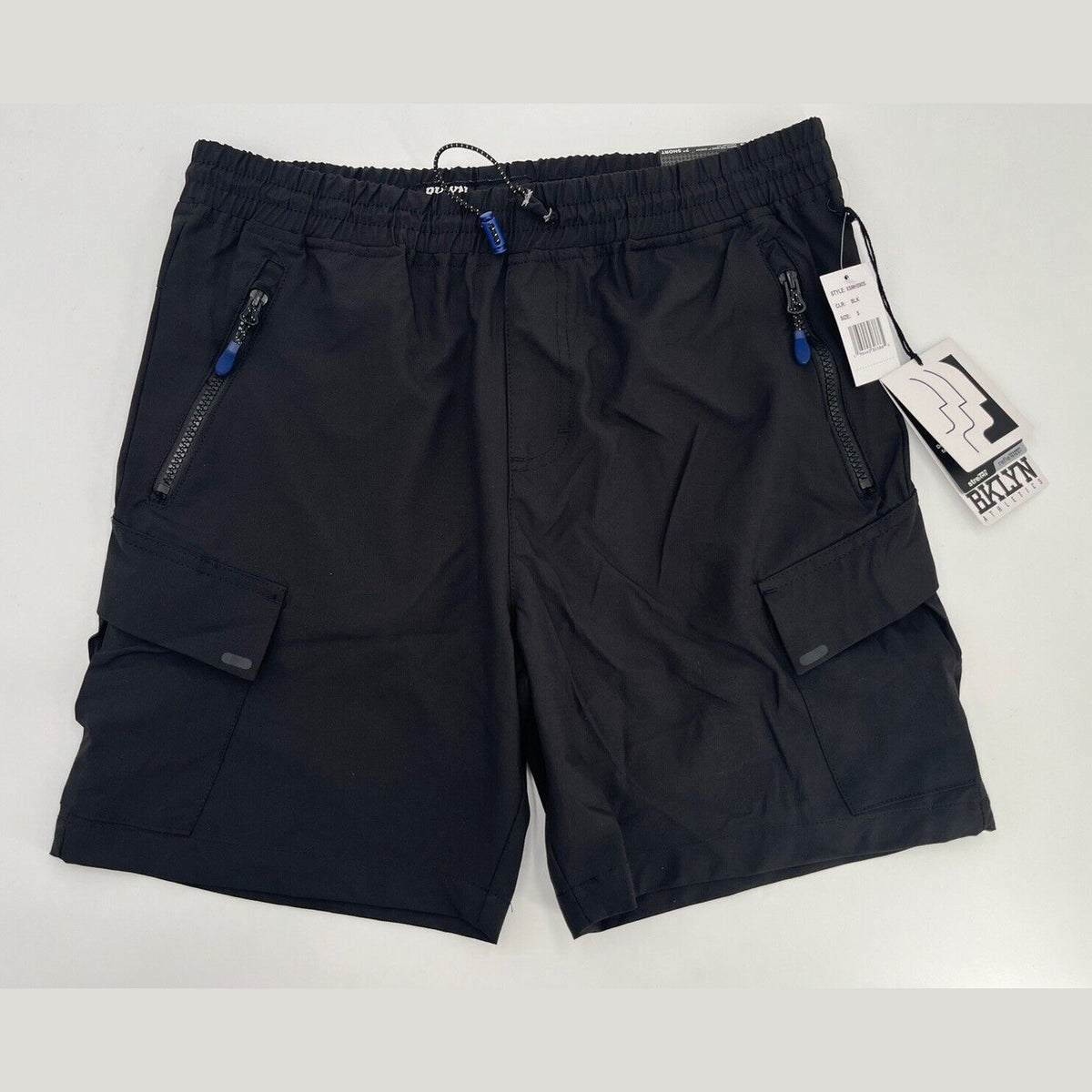 $49 BKLYN Athletics Men’s 7" Shorts Ultimate Cargo Pockets-Black- Small-New Tag