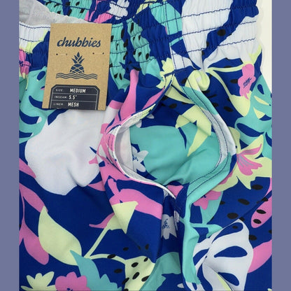 $70 Chubbies The Floral Surprise 5.5" Inseam Swim Trunks- Multi -Medium-New Tag