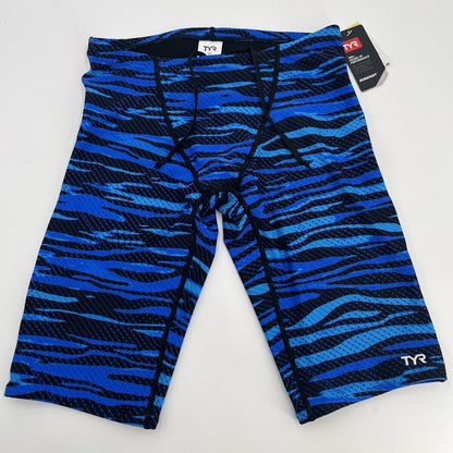 $60 TRY Men's Crypsis All-Over Jammer Swimsuit - Blue / Black- Size: 32- New Tag