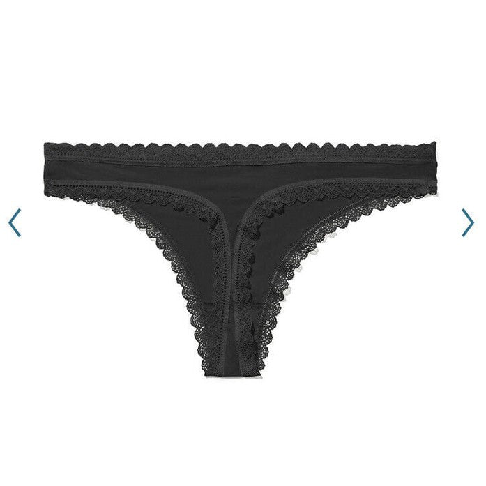 3 Pack Calvin Klein Flirty Thong Panty -2,Black,1 Print -XLarge - QD3705 - New