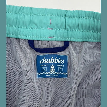 Chubbies Men's Stretch Swim Trunks 7" The Weekend Plans -Blue-Small -New $79.50