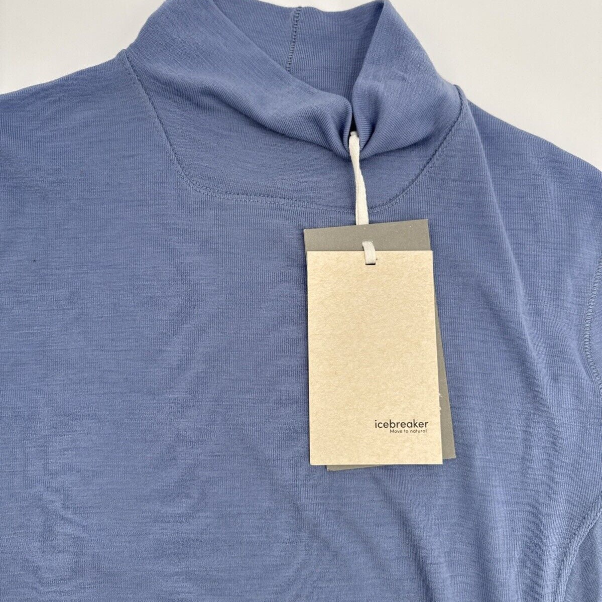 $130 Icebreaker Women's Queens High Neck Bodysuit 100% wool-Kyanite-Large-NWT