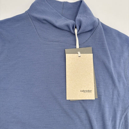 $130 Icebreaker Women's Queens High Neck Bodysuit 100% wool-Kyanite-Large-NWT