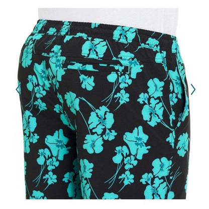$40 Hurley Men's Salem Performance Woven Shorts-Black Teal-Medium-NEW