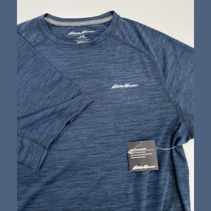 Eddie Bauer Men's Resolution Short Sleeve Tee Shirt-Storm Blue-Small-New Tag