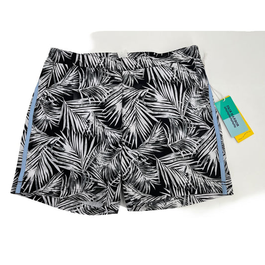 $68 Fair Harbor Men’s Palm Leaf Outdoor Casual Swim Trunks-Black/White-30W-New