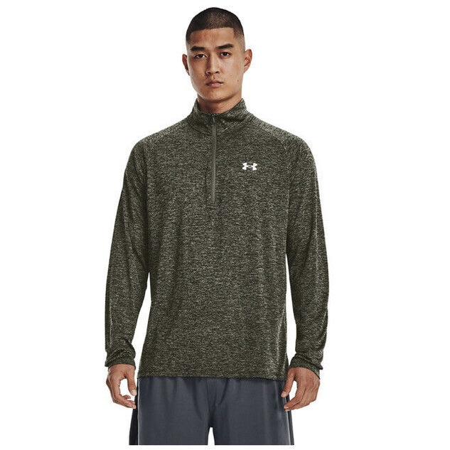 Under Armour Men's Tech 2.0 1/2 Zip-up Long Sleeve - Marine Od Green- Small-New