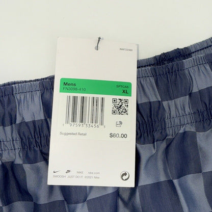 $60 NEW Nike Men’s Club Checkered Woven Flow Shorts-Blue/Grey- XLarge - New