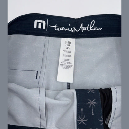 $95 Travis Mathew Men's Murica Fun BoardShorts 8”- Blue Nights- Size: 35”-New