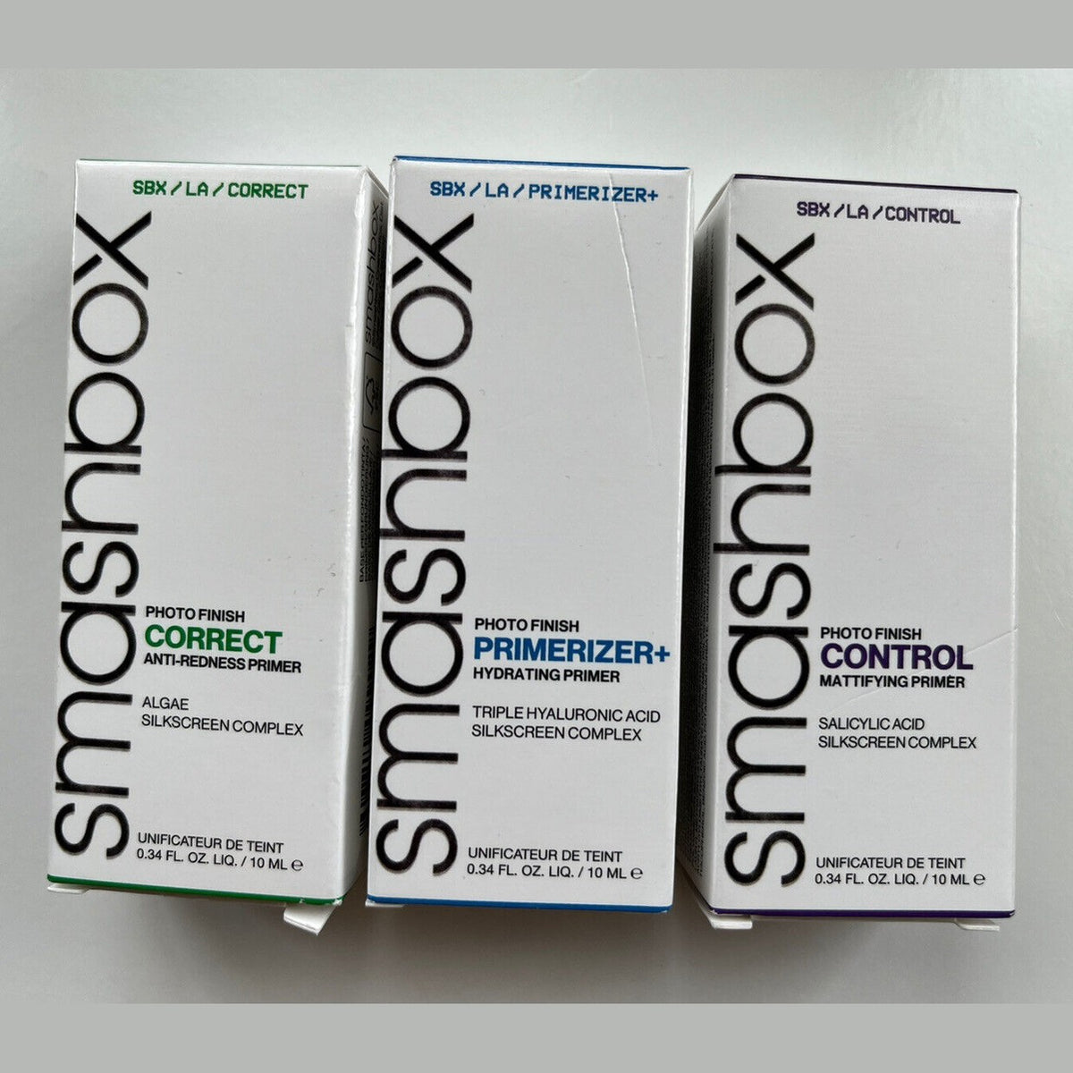Smashbox Photo Finish Primer - Lot Of 3 - Control,Primerizer,Correct 0.33oz- NEW